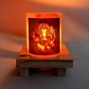 Cylindrical Ganesha Salt Lamps