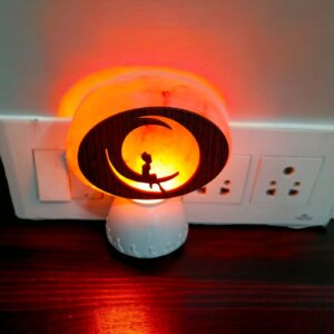 Fairy On Moon Crafted Pluggy Salt Lamps