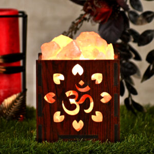 Om Heart Basket Salt Lamps (4x4.5)