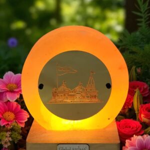 Golden Plate Ram Mandir Crafted 3D Lamps