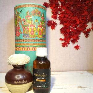 Red Gold Ceramic Pot Reed Diffuser Set