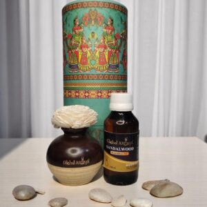 Sandalwood Ceramic Pot Reed Diffuser Set