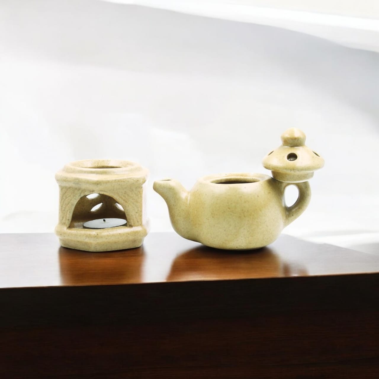 Candle Ceramic Diffuser Tea Kettle (15ml Oil)