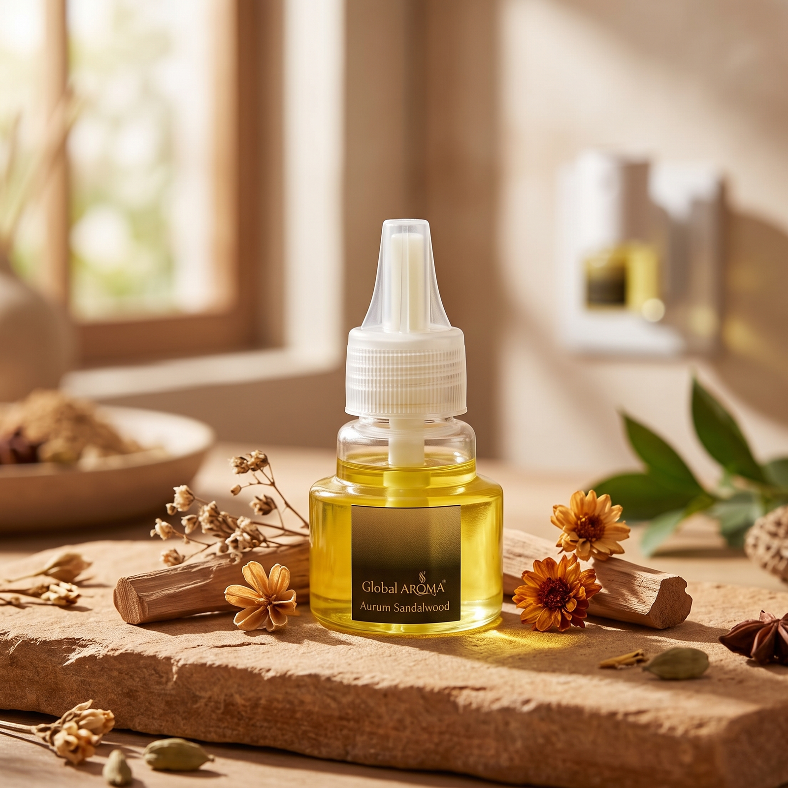 AURUM SANDALWOOD 45ML AROMA PLUG-IN REFILL.