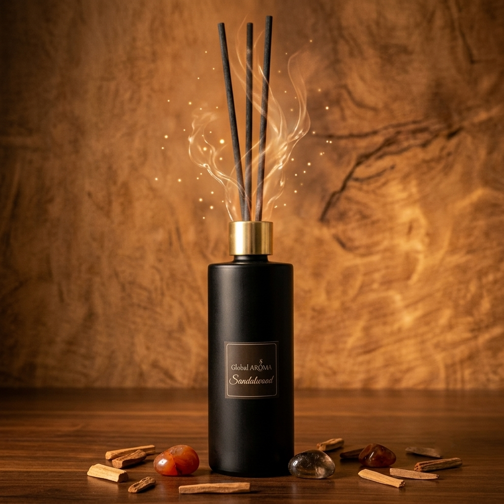 Sandalwood Reed Diffuser Set (60ml with 5 Reed Sticks)